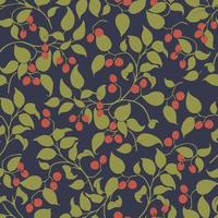 ilustração vetorial berry árvore e folha padrão de repetição perfeita moda tecido decoração para casa imprimir têxteis arte digital