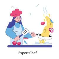 na moda especialista chefe de cozinha vetor