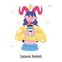 na moda satânico crenças vetor