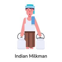 na moda indiano leiteiro vetor