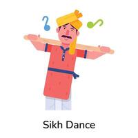 na moda sikh dança vetor