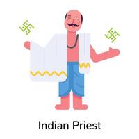 na moda indiano sacerdote vetor