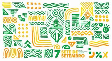 Brasil independência dia geométrico abstrato fundo, 7 setembro brasil. vetor