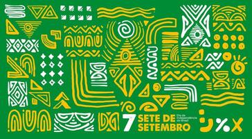 Brasil independência dia geométrico abstrato fundo, 7 setembro brasil. vetor