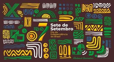 Brasil independência dia geométrico abstrato fundo, 7 setembro brasil. vetor