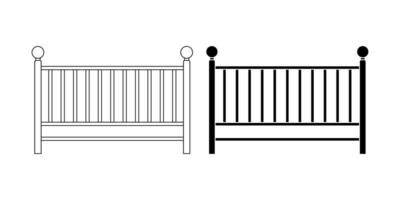 lado Visão bebê berço ícone conjunto isolado em branco fundo vetor