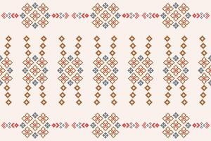 tradicional étnico motivos ikat geométrico tecido padronizar Cruz ponto.ikat bordado étnico oriental pixel Castanho creme fundo. abstrato, ilustração. textura, lenço, decoração, papel de parede. vetor