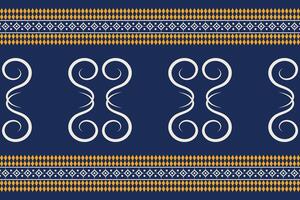 tradicional étnico ikat motivo tecido padronizar geométrico estilo.africano ikat bordado étnico oriental padronizar azul fundo papel de parede. abstrato, ilustração.textura, quadro, decoração. vetor