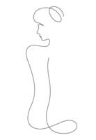 contínuo linha desenhando do beleza mulher costas fino linha ilustração vetor