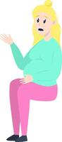 psicoterapia sessão - grávida mulher falando e sentado. mental saúde conceito, ilustração dentro plano estilo vetor