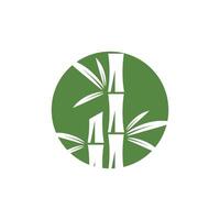 bambu logotipo com verde folha ícone modelo vetor