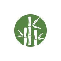 bambu logotipo com verde folha ícone modelo vetor