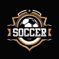 futebol futebol crachá logotipo Projeto modelos esporte equipe identidade ilustrações isolado em Preto fundo vetor