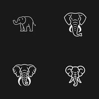 elefante logotipo Projeto inspiração com Preto fundo vetor