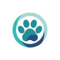 uma cachorros pata é anexo dentro uma círculo, simbolizando animal adoção agência valores, uma símbolo para uma animal adoção agência com uma simplificado pata impressão Projeto vetor