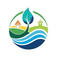 a logotipo para uma água companhia com uma foco em sustentabilidade e conservação, Projeto uma simples logotipo para uma sem fins lucrativos focado em fornecendo limpar \ limpo água para comunidades dentro precisar vetor