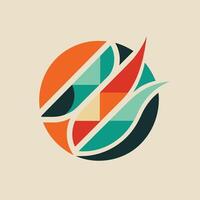 circular logotipo Projeto apresentando uma minimalista abstrato forma para uma companhia marca, uma logotipo apresentando uma minimalista abstrato forma inspirado de meio século moderno Projeto vetor