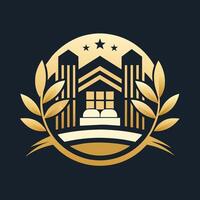 minimalista logotipo Projeto apresentando uma estilizado r símbolo para uma hotel, uma minimalista logotipo apresentando uma lustroso, estilizado leão silhueta vetor