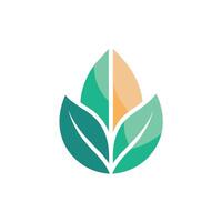 uma minimalista logotipo exibindo uma verde folha em uma limpar \ limpo branco fundo, uma minimalista logotipo apresentando uma solteiro folha e limpar, sem serifa texto vetor