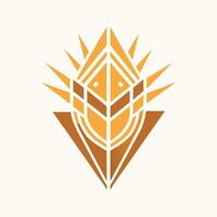 logotipo apresentando geométrico formas inspirado de radiano conceito, simbolizando uma Cerveja empresa, geométrico formas inspirado de a conceito do radiante pele vetor