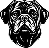 pug, minimalista e simples silhueta - ilustração vetor