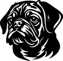 pug - Preto e branco isolado ícone - ilustração vetor