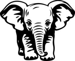 elefante bebê, minimalista e simples silhueta - ilustração vetor