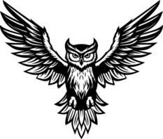 coruja - minimalista e plano logotipo - ilustração vetor