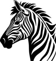 zebra - Preto e branco isolado ícone - ilustração vetor