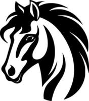 cavalo, Preto e branco ilustração vetor