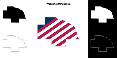 wabasha condado, Minnesota esboço mapa conjunto vetor