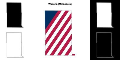 wadena condado, Minnesota esboço mapa conjunto vetor