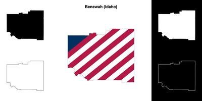 benewah condado, idaho esboço mapa conjunto vetor