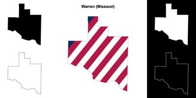 Warren condado, Missouri esboço mapa conjunto vetor