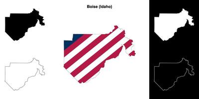 Boise condado, idaho esboço mapa conjunto vetor