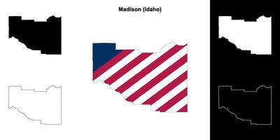 Madison condado, idaho esboço mapa conjunto vetor