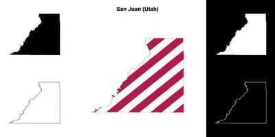 san Juan condado, Utah esboço mapa conjunto vetor