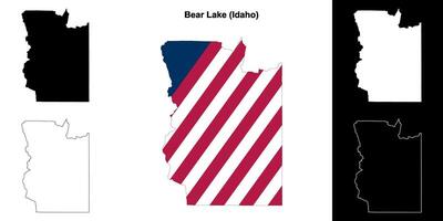 Urso lago condado, idaho esboço mapa conjunto vetor