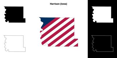 harrison condado, iowa esboço mapa conjunto vetor