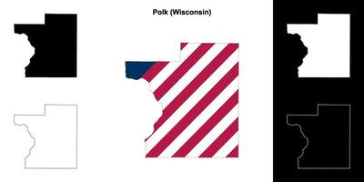 polk condado, Wisconsin esboço mapa conjunto vetor