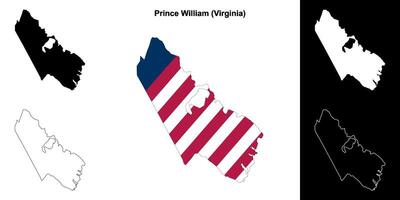 Principe William condado, Virgínia esboço mapa conjunto vetor