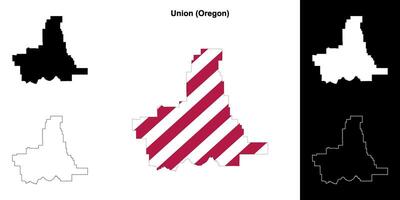 União condado, Oregon esboço mapa conjunto vetor