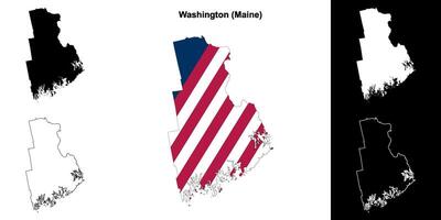 Washington condado, maine esboço mapa conjunto vetor