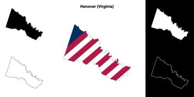 Hanover condado, Virgínia esboço mapa conjunto vetor