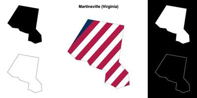 Martinsville condado, Virgínia esboço mapa conjunto vetor