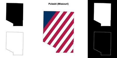 Pulaski condado, Missouri esboço mapa conjunto vetor