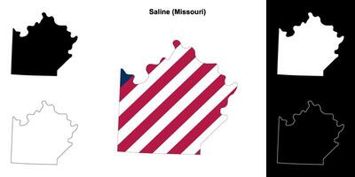 salina condado, Missouri esboço mapa conjunto vetor