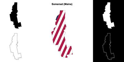 somerset condado, maine esboço mapa conjunto vetor