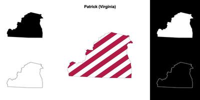 patrick condado, Virgínia esboço mapa conjunto vetor