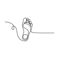 contínuo 1 linha desenhando esboço ilustração do uma humano perna dentro simples linear estilo vetor